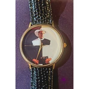 Vintage Garth Brooks Leather Black Band Watch
